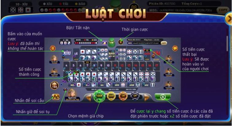 Cách chơi game Tài xỉu