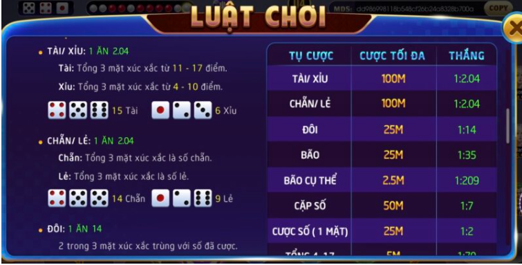 Cách chơi game Tài xỉu